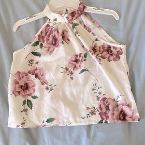 Womens blouse, tie neck halter